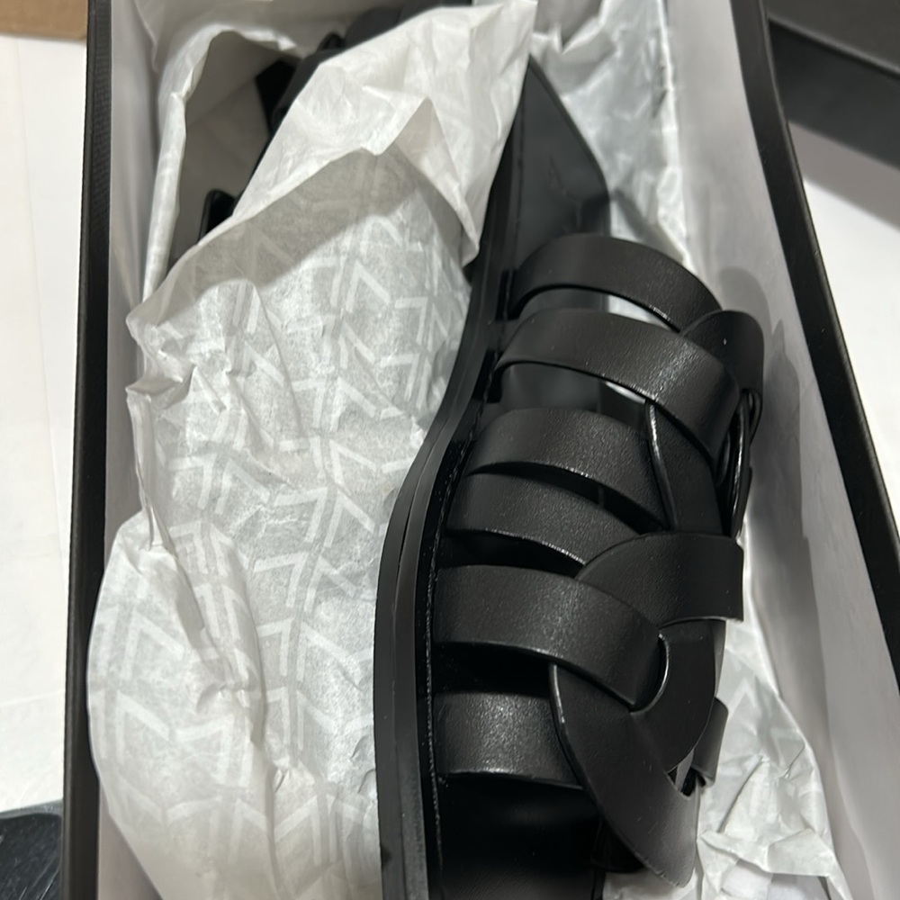 Marc Fisher LTD black kimiko Leather upper slide sandals NWT size 6m… - Picture 8 of 14